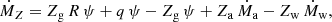 $$ \begin{aligned} \dot{M}_Z = Z_{\rm g}\,R\,\psi + q\,\psi - Z_{\rm g}\,\psi + Z_{\rm a}\,\dot{M}_{\rm a} - Z_{\rm w}\,\dot{M}_{\rm w}, \end{aligned} $$