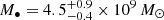 $ M_\bullet = 4.5^{+0.9}_{-0.4}\times 10^9\,M_\odot $