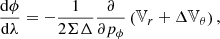 $$ \frac{\mathrm{d}\phi }{\mathrm{d}\lambda }=-\frac{1}{2\Sigma \Delta }\frac{\partial }{\partial {{p}_{\phi }}}\left( {{\mathbb{V} }_{r}}+\Delta {{\mathbb{V} }_{\theta }} \right) , $$