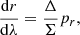 $$ \frac{\mathrm{d}r}{\mathrm{d}\lambda }=\frac{\Delta }{\Sigma }{{p}_{r}} , $$