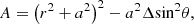 $$ \begin{aligned} A ={{\left( {{r}^{2}}+{{a}^{2}} \right)}^{2}}-{{a}^{2}}\Delta {{\sin }^{2}}\theta , \end{aligned} $$