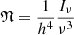 $$ \begin{aligned} \mathfrak{N} =\frac{1}{{{h}^{4}}}\frac{{{I}_{\nu }}}{{{\nu }^{3}}} \end{aligned} $$