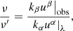 $$ \begin{aligned} \frac{\nu }{{{\nu }^{\prime }}}=\frac{{{\left. {{k}_{\beta }}{{u}^{\beta }} \right|}_{\rm obs}}}{{{\left. {{k}_{\alpha }}{{u}^{\alpha }} \right|}_{\lambda }}} , \end{aligned} $$