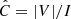 $ \hat{C}=|V|/I $
