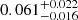 $ 0.061^{+0.022}_{-0.016} $
