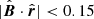 $ |\hat{\boldsymbol{B}} \cdot \hat{\boldsymbol{r}}| < 0.15 $
