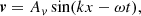 $$ \begin{aligned}&\boldsymbol{v} = A_{ v} \sin (k x - \omega t), \end{aligned} $$