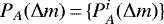 $P_A(\Delta m)\,{=}\,\{P_A^i(\Delta m)\}$