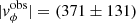 $ \vert{\it v}_\phi^{\rm obs}\vert = (371 \pm 131) $