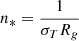 $ n_* = \frac{1}{\sigma_T R_g} $