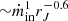 $ {\sim}\dot{m}_{\mathrm{in}}^{1} r_J^{-0.6} $