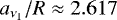$a_{\nu_1}/R \approx 2.617$