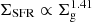 $ \Sigma_{\mathrm{SFR}} \propto \Sigma_{\mathrm{g}}^{1.41} $