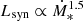 $ L_{\mathrm{syn}} \propto \dot{M}_{*}^{1.5} $