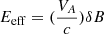 $ E_{\mathrm{eff}} =(\frac{V_{A}}{c}) \delta B $