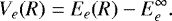 \begin{equation*}V_{e}(R) = E_e(R)-E_e^{\infty}.\end{equation*}
