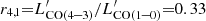$ r_{4,1}{=}L^\prime_{\mathrm{CO(4 \mbox{--} 3)}}/L^\prime_{\mathrm{CO(1 \mbox{--} 0)}}{=}0.33 $