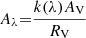 $ A_{\mathrm{\lambda}}{=}\frac{k(\lambda) A_{\mathrm{V}}}{R_{\mathrm{V}}} $