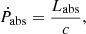 $$ \begin{aligned} \dot{P}_{\mathrm{abs}} = \frac{L_{\mathrm{abs}}}{c}, \end{aligned} $$