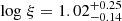 $ \log\,\xi = 1.02^{+0.25}_{-0.14} $