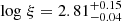 $ \log\,\xi = 2.81_{-0.04}^{+0.15} $