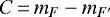 $C\,{=}\,m_{F}-m_{F\prime}$