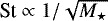 $\mathit{\textrm{St}} \propto 1/\sqrt{M_{\star}}$
