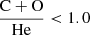 $ \frac{\mathrm{C+O}}{\mathrm{He}} < 1.0 $