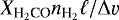 $X_{{\textrm{H}_2\textrm{CO}}} n_{{\textrm{H}_2}} \ell/\Delta \varv$