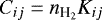 $C_{ij} = n_{\textrm{H}_2} K_{ij}$