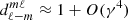 $$ \begin{aligned} d_{\ell -m}^{m\ell }&\approx 1 + O(\gamma ^4) \end{aligned} $$