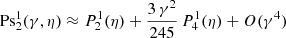 $$ \begin{aligned} \mathrm{Ps} _2^1(\gamma ,\eta )&\approx P_2^1(\eta ) + \frac{3\,\gamma ^2}{245} \, P_4^1(\eta ) + O(\gamma ^4) \end{aligned} $$