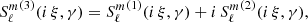 $$ \begin{aligned} {S_\ell ^m}^{(3)}(i\,\xi , \gamma ) = {S_\ell ^m}^{(1)}(i\,\xi , \gamma ) + i \, {S_\ell ^m}^{(2)}(i\,\xi , \gamma ) , \end{aligned} $$