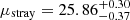 $ \mu_{\mathrm{stray}} = 25.86^{+0.30}_{-0.37} $