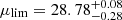 $ \mu_{\mathrm{lim}} = 28.78^{+0.08}_{-0.28} $
