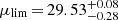 $ \mu_{\mathrm{lim}}\,{=}\,29.53^{+0.08}_{-0.28} $