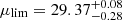 $ \mu_{\mathrm{lim}} = 29.37^{+0.08}_{-0.28} $