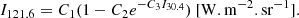 $$ \begin{aligned} I_{121.6} = C_{1}(1-C_{2}e^{-C_{3}I_{30.4}}) \ [\mathrm{W} .\mathrm{m} ^{-2}.\mathrm{sr} ^{-1}] .\end{aligned} $$