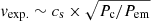$ \mathit{v}_{\mathrm{exp.}} \sim c_{\mathrm{s}} \times \sqrt{P_{\mathrm{c}}/P_{\mathrm{em}}} $