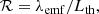 $$ \begin{aligned} \mathcal{R} = \lambda _\mathrm{emf} /L_\mathrm{th} , \end{aligned} $$