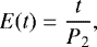 \begin{equation*}E(t) = {t\over P_2},\end{equation*}