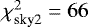 $\chi^2_{\textrm{sky2}} = 66$
