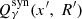 $ Q_{\mathrm{\gamma}}^{\mathrm{syn}}(x^\prime,\ R^\prime) $