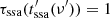 $ \tau_{\rm ssa}(t^\prime_{\rm ssa}(\nu^\prime))=1 $