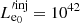 $ L_\mathrm{e_{\mathrm{0}}}^{\prime\mathrm{inj}}=10^{42} $