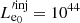 $ L_\mathrm{e_{\mathrm{0}}}^{\prime\mathrm{inj}}=10^{44} $