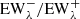 $ \mathrm{EW}^-_{\lambda}/\mathrm{EW}^+_{\lambda} $