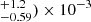 $ ^{+1.2}_{-0.59})\times 10^{-3} $