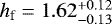 $h_{\textrm{f}} = 1.62 _{-0.13}^{+0.12}$