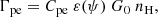 $$ \begin{aligned} \Gamma _{\rm pe} = C_{\rm pe} \ \varepsilon (\psi )\ G_0\ n_{\rm H}, \end{aligned} $$